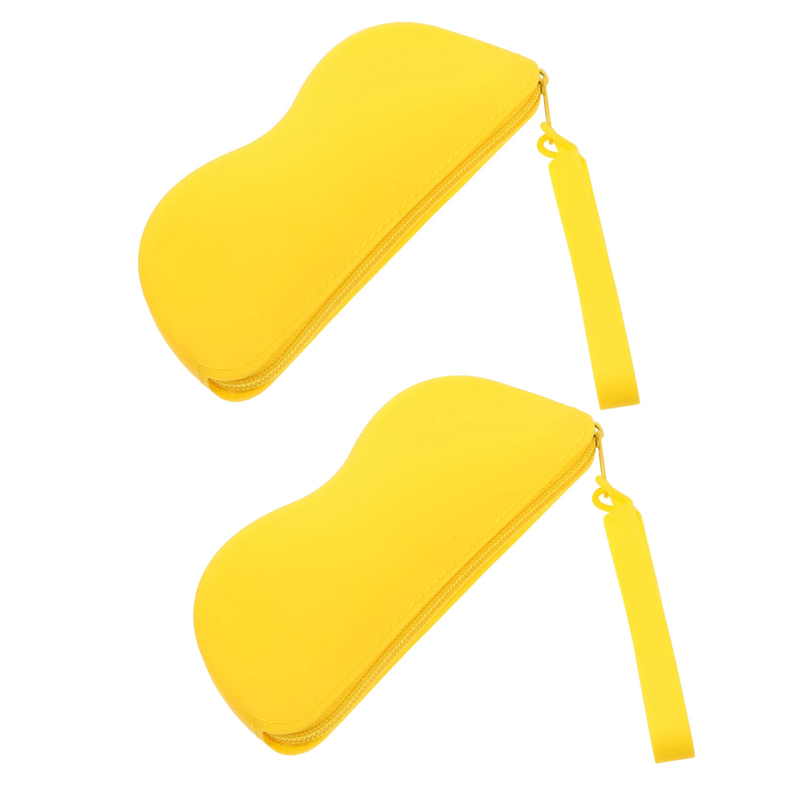 2 Pcs  Glasses Pouch With Wrist Strap Silicone Eyeglasses CaseEyeglasses Outdoor Sunglasses Carrying Case Eyewear Organizer