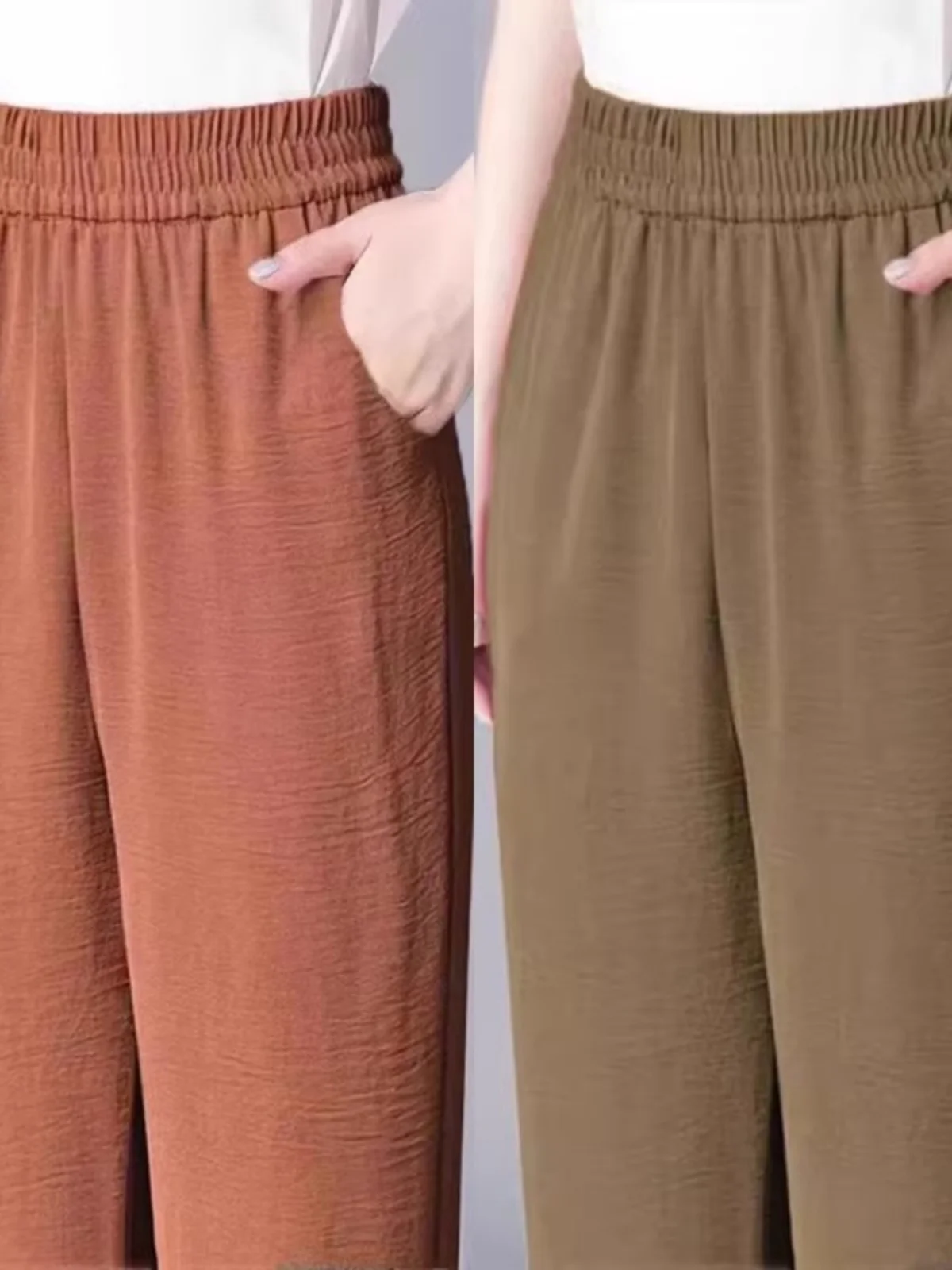 Summer New Ice Silk Hemp Women's Pants Loose All-Match Harlan Thin Nine Points Casual Trousers Korean Sle High Waist