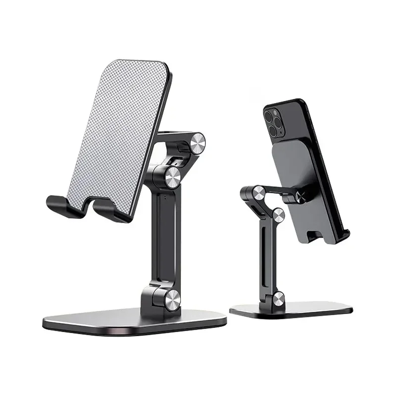 

Three Sections Foldable Desk Mobile Phone Holder for Tablet Flexible Table Desktop Adjustable Cell Smartphone Stand Ipad Holder