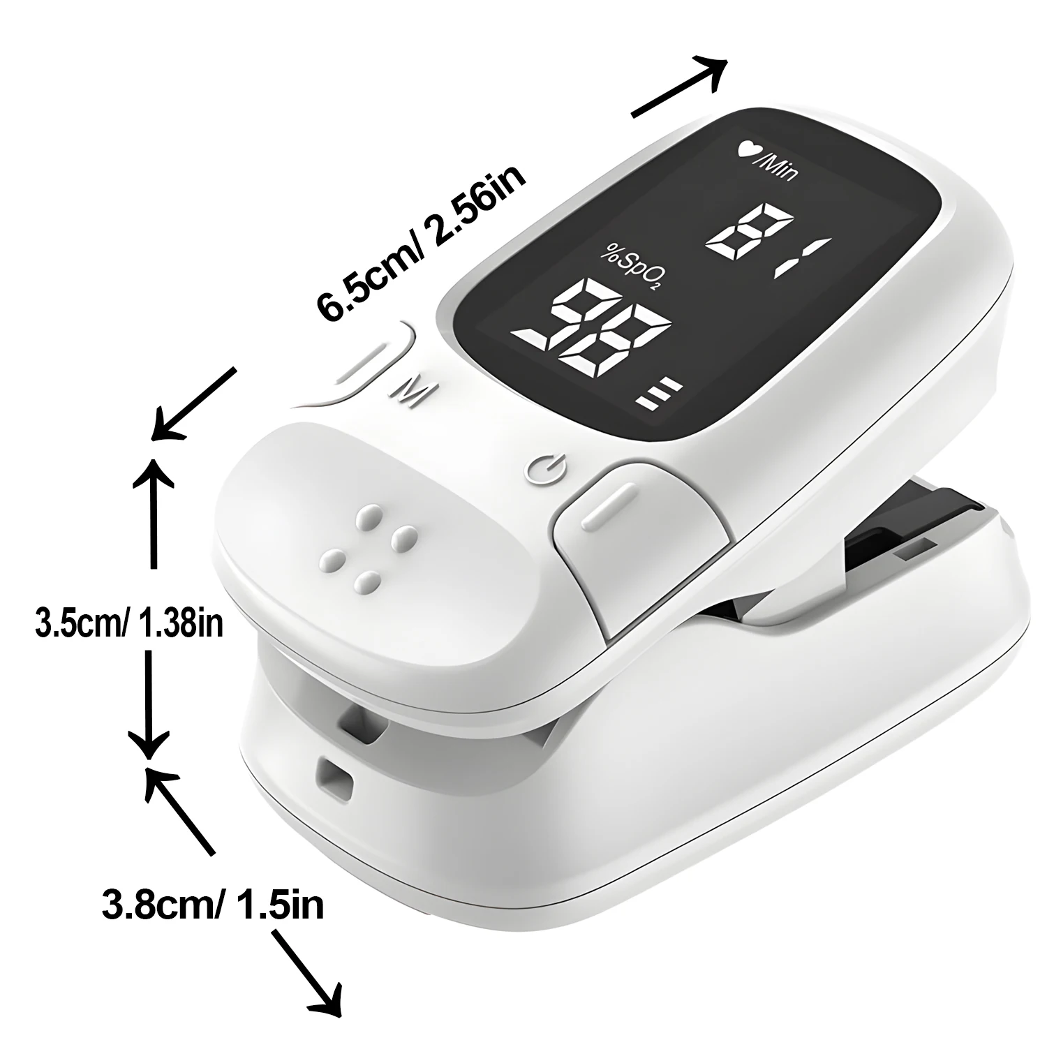 OLED Digital Finger Pulse Oximeter, Medical Blood Oxygen Saturation Monitor with Heart Rate & Respiratory Detection
