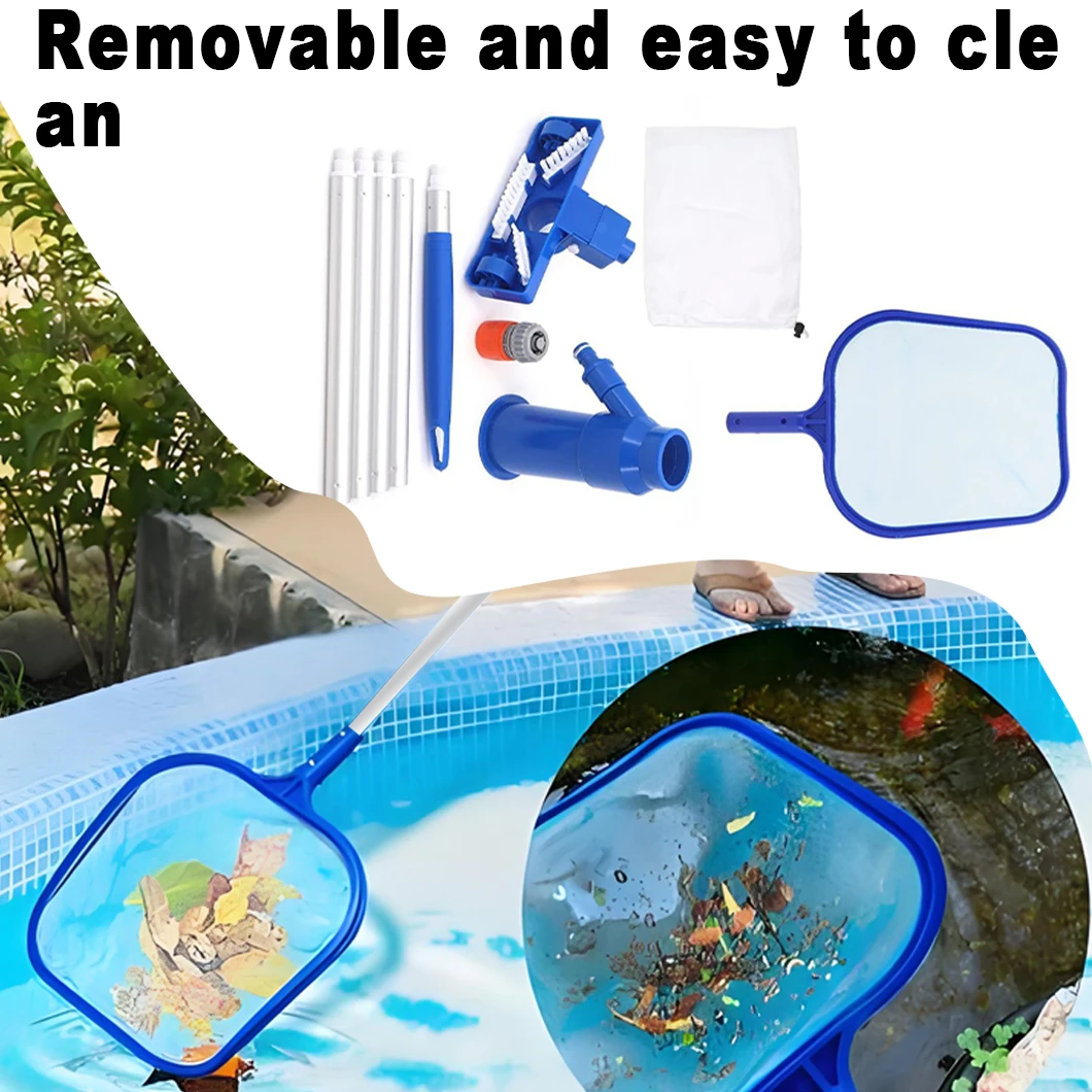 ชุดทำความสะอาดสระว่ายน้ำ ไม่ต้องใช้ไฟฟ้า ใช้แรงดันน้ำจากสายยางในสวนเพื่อสูบดูด (สามารถใช้กับเสาแบบยืดหดได้)