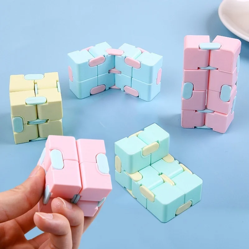 2PCS Versatile Infinite Flipping Cube Geometric Cube 3D Deformation Decompression Children's Toy Gift Party Gift