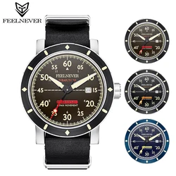 FeelNever Professional Dive Sports Men Mechanical Watches Sapphire Crystal Large Dial 50Bar Waterproof Date Clock reloj hombre