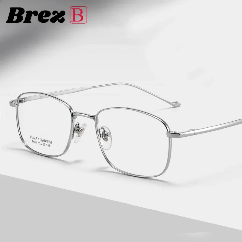 52mm Optical Glasses Titanium Men Eyewear Hyperopia Myopia Eyeglasses Progressive Prescription Gray IP Plating Anti-Reflection