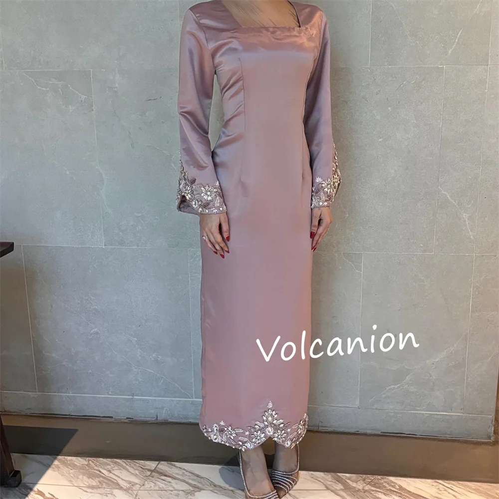 تخصيص نمط حجر الراين مستقيم ساحة الرقبة فساتين متوسطة الطول مناسبة مخصصة مساء أنيقة الرجعية جودة عالية