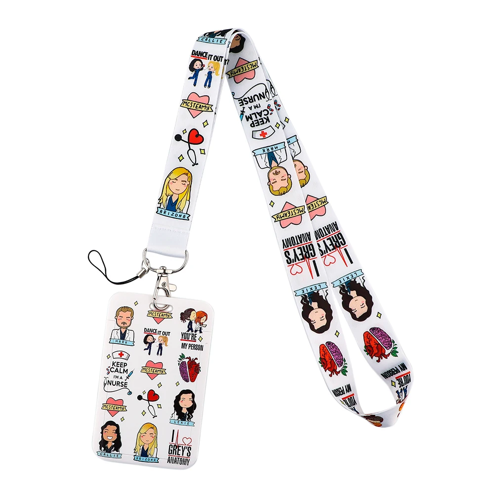 Credential holder Grey's Anatomy Doctors Nurse Accessories Keychain Lanyards for Keys ID Card Straps Rope Lariat Badge Holder