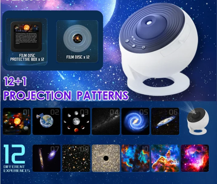 Star Projector,Galaxy Projector,Planetarium Projector Night Light,4K Replaceable 13 HD Galaxy Discs,360 Rotation,Timing Lamp