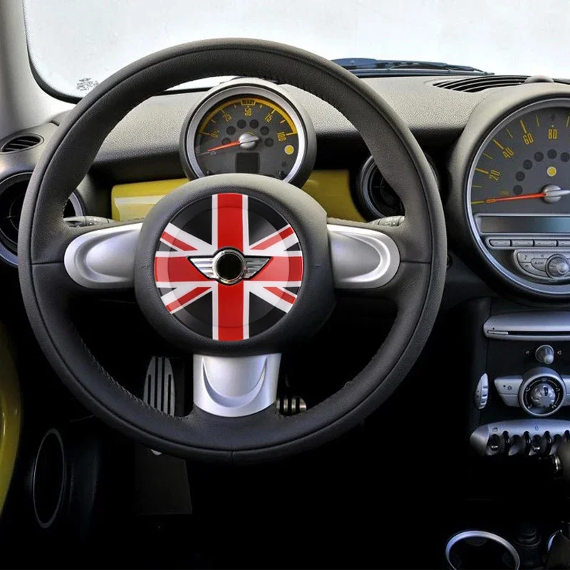 Car Steering Wheel Cover Case Molding Shell Sticker For Mini Cooper S One R55 R56 R60 Modified Union Jack Decoration Accessories