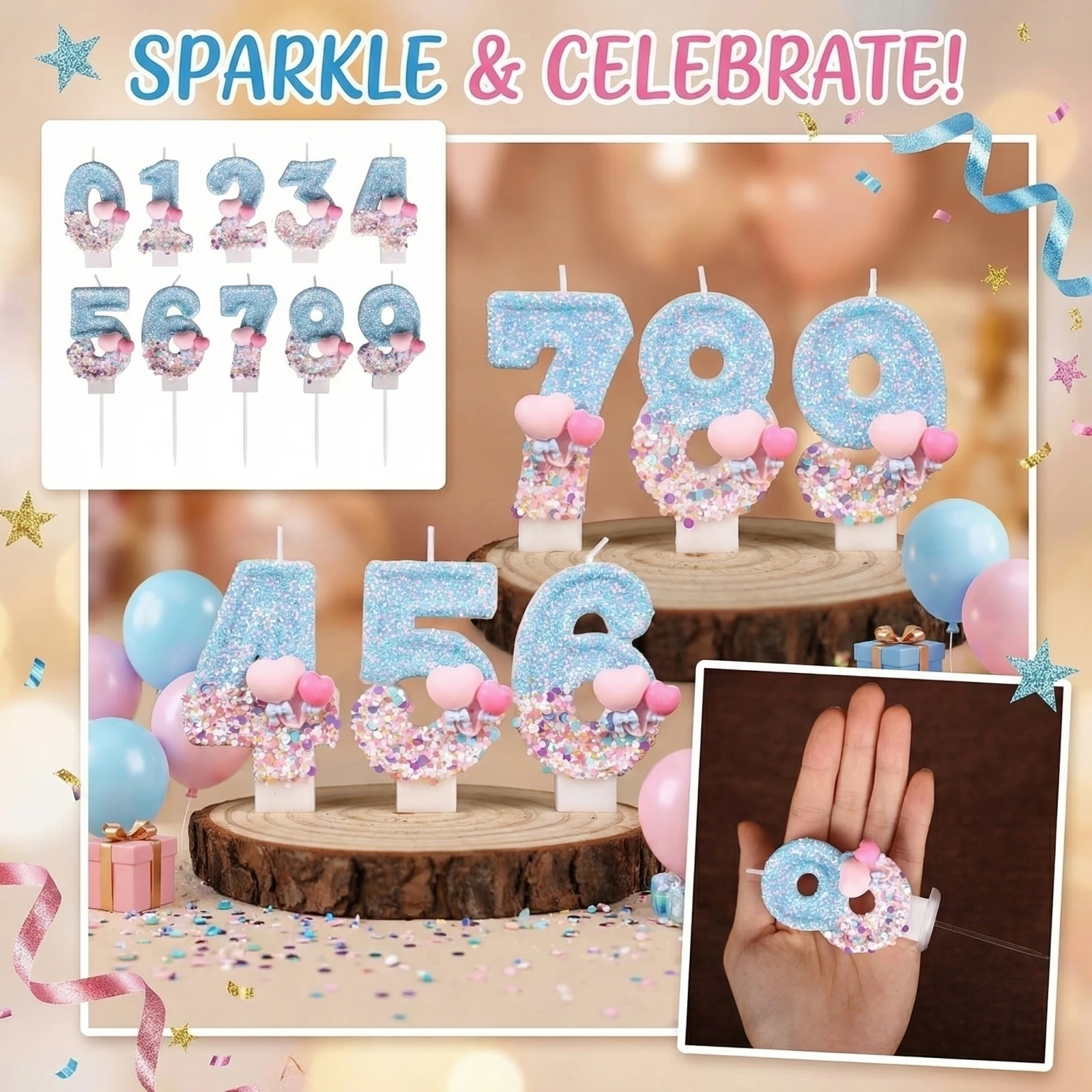 Fashion Birthday Candles Theme Party Digital Candles Creative Cartoon Number Candles Birthday Cake Decorations ﻿
