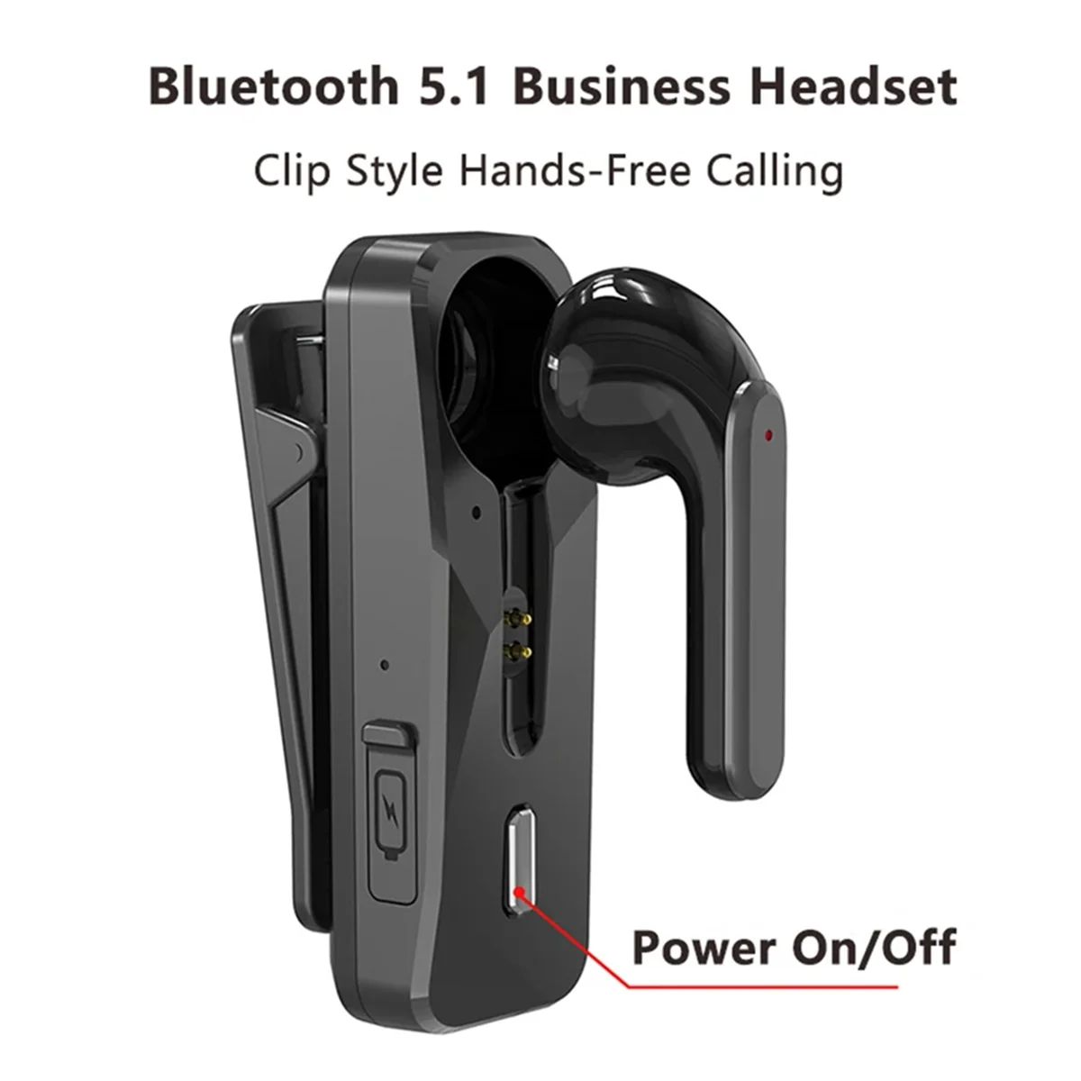 Collar Earphones Bluetooth 5.1 Wireless Headset Business Headset with Mic Sports Ear Hook Lotus One Ear Handsfree
