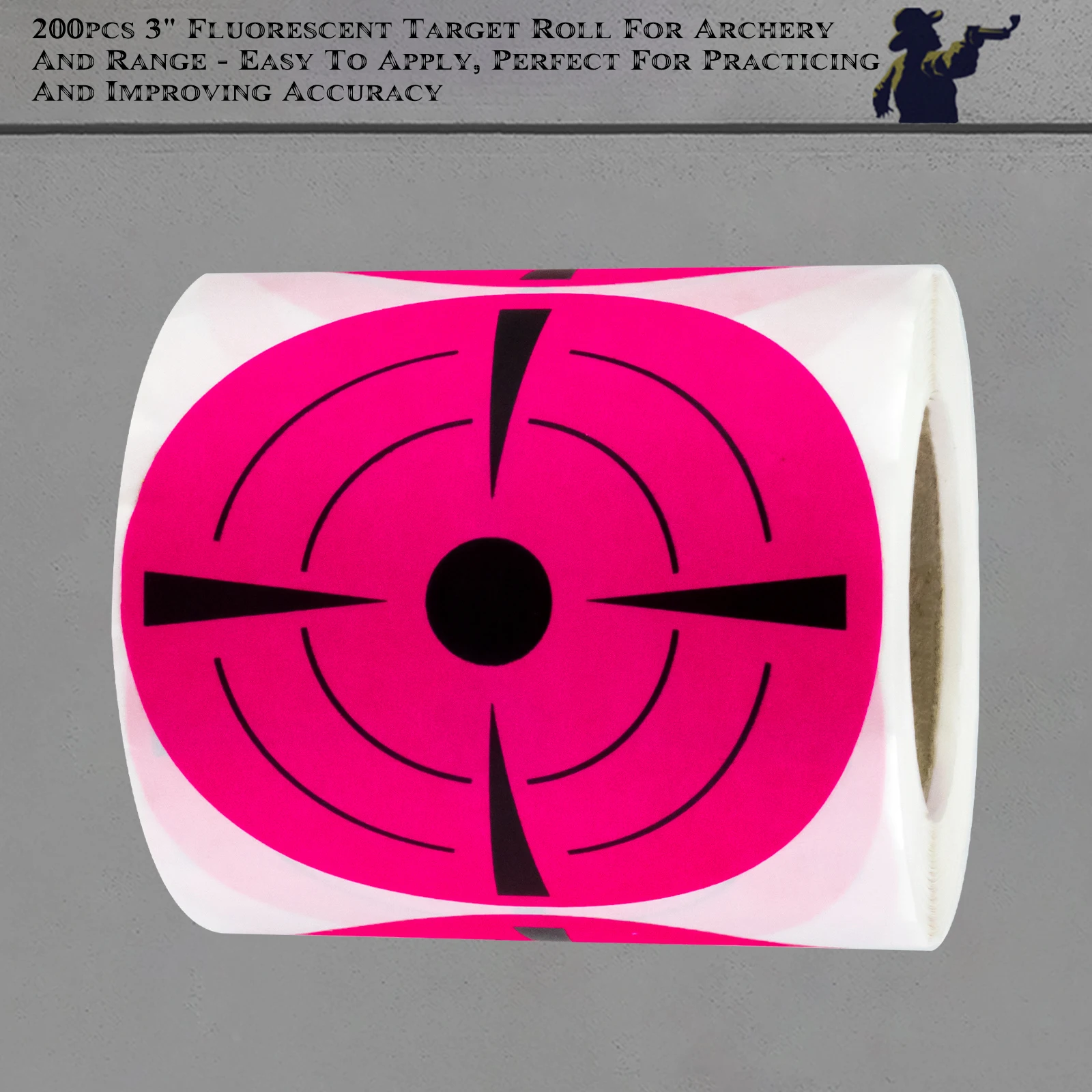 200Pcs 3inch Pink Circular Focus Rings with Black Aiming Targets, Shooting Target Paper, Shooting Practice Target Stickers, Shooting Target Training Supplies Stickers, Shooting Target Target Paper