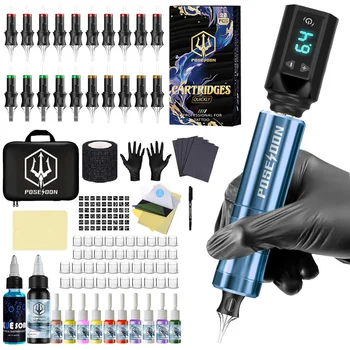 Tattoo Kit POSEIDON V5 High Quality Tattoo Pen Kit For Permanent Makeup Tattoo Machine…