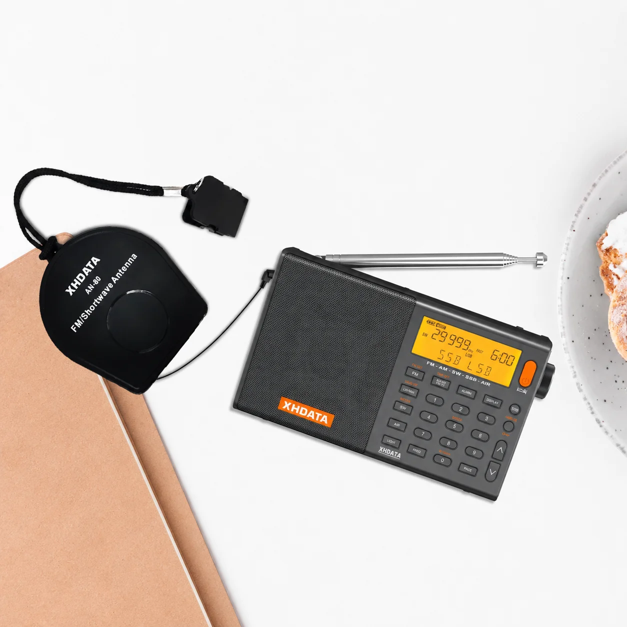 XHDATA AN80 Universelle externe Antenne für Tecsun und andere Radios. Tragbarer Signalverstärker verbessert die FM-SW-Hörqualität – Detail 4