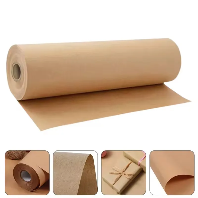 Braune Kraftpapierrolle, handgefertigt, DIY-Geschenkpapierrolle zum Malen, Kunsthandwerk, Skizzieren, Party, Weihnachten, Geschenkverpackung