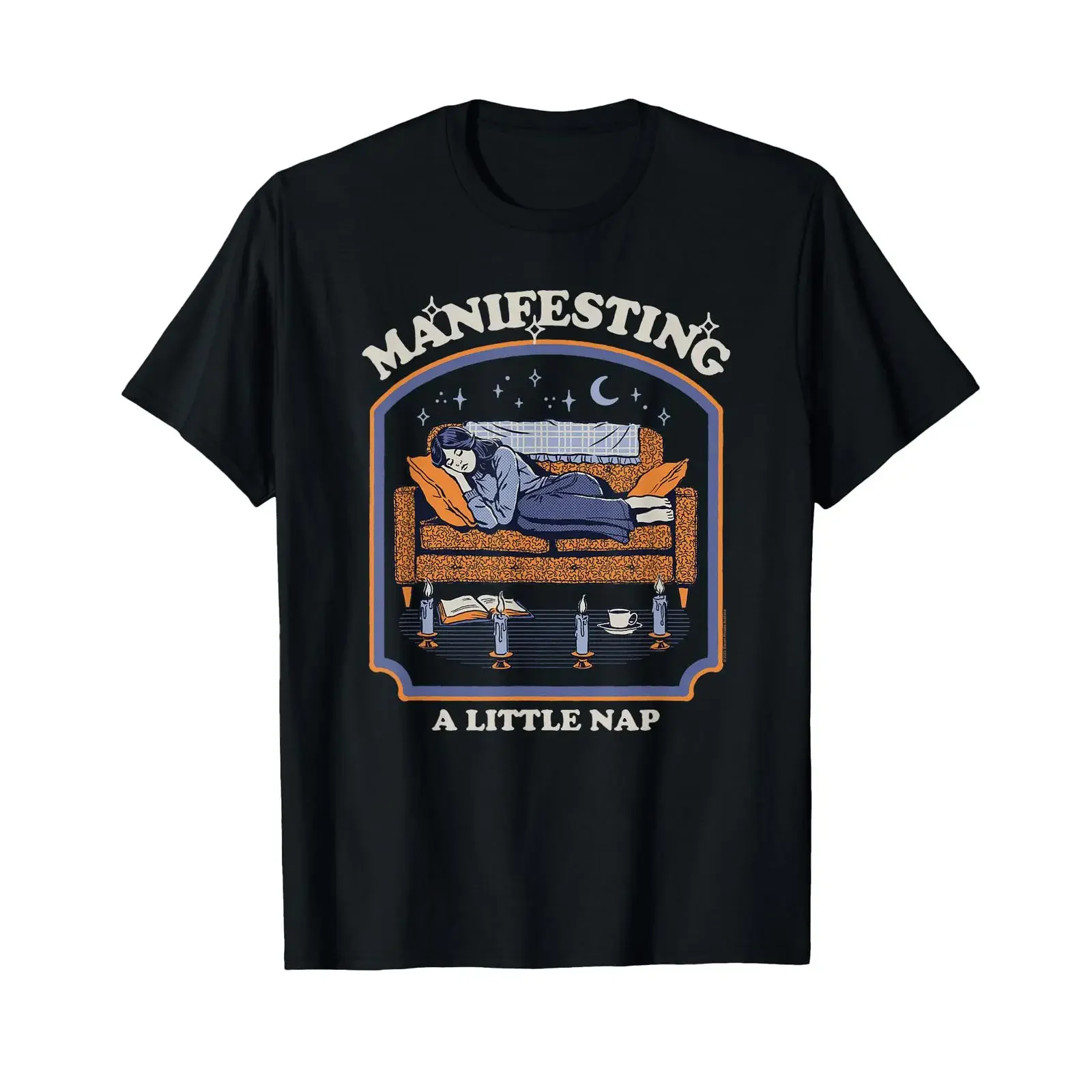 Steven Rhodes Manifesting a Little Nap Funny Retro T Shirt vintage Washed Stylish Comfortable fashion Versatile Unisex