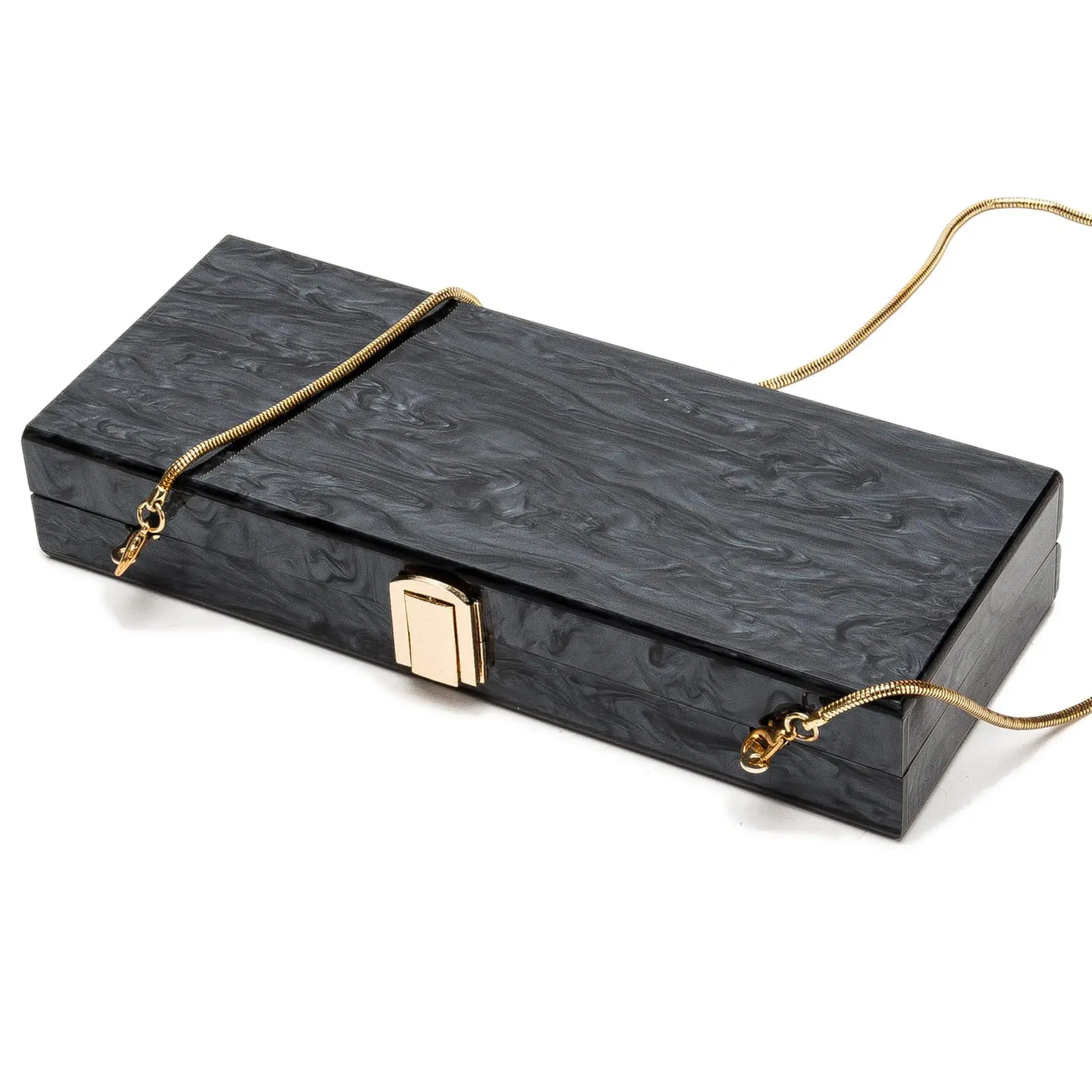 Acrylic Clutch Evening Bag for Women Long Pearl Black Acrylic Clutch Handbag for Dinner Party Wedding Female Flap Wallet Purse