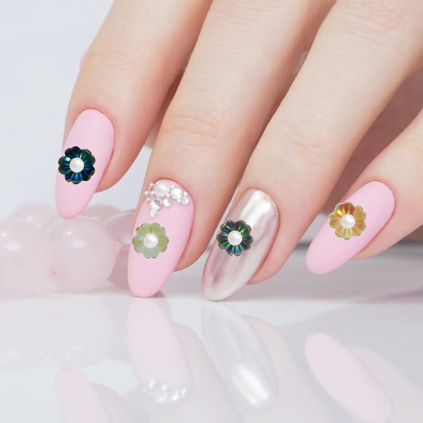 

Наклейки для ногтей Цветочные подвески 2 коробки Изысканный дизайн Яркие цвета Устойчивость к выцветанию Простота нанесения Украшения для дизайна ногтей