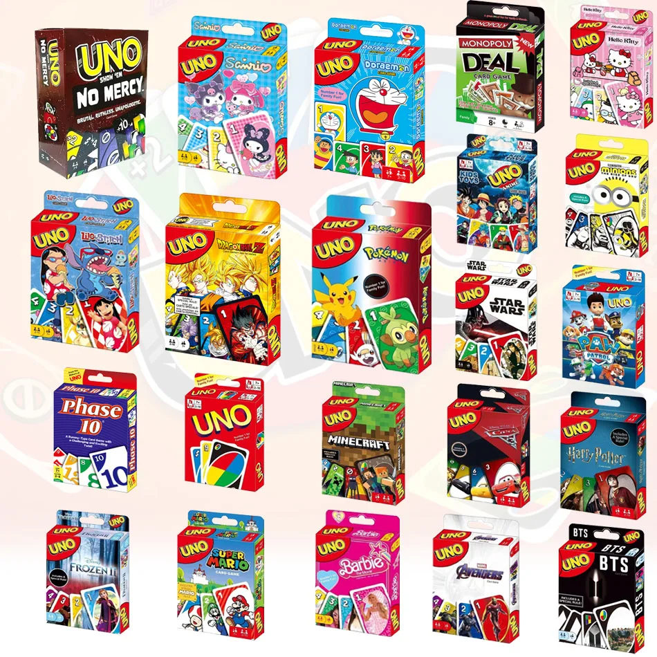 

UNO NO MERCY Matching Card Game Minecraft Dragon Ball Z Multiplayer Family Party Boardgame Funny Friends Entertainment Poker