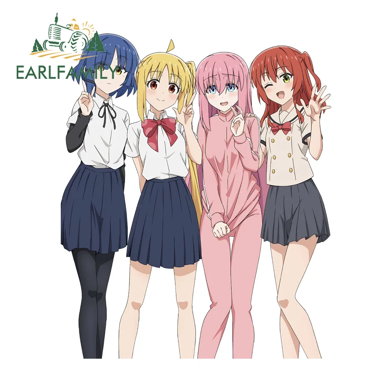 EARLFAMILY Gotoh Hitor Anime Girls Car Stickers Cute Popular Fashionable Decoration Practical Waterproof PVC Car Goods Graphics