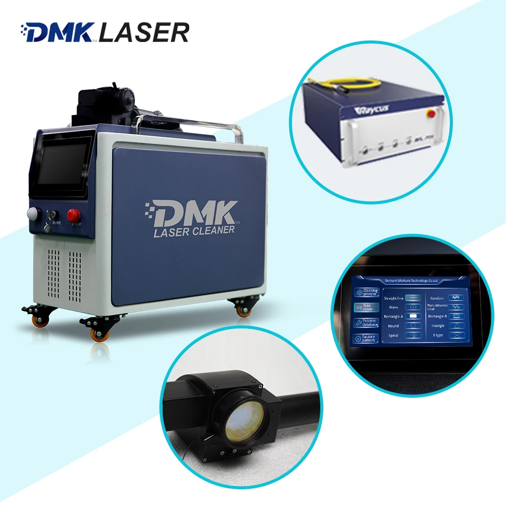 DMK 300W Macchina per la pulizia laser a impulsi Raffreddamento ad aria Pulitore laser Rimozione ruggine laser per la rimozione della resina