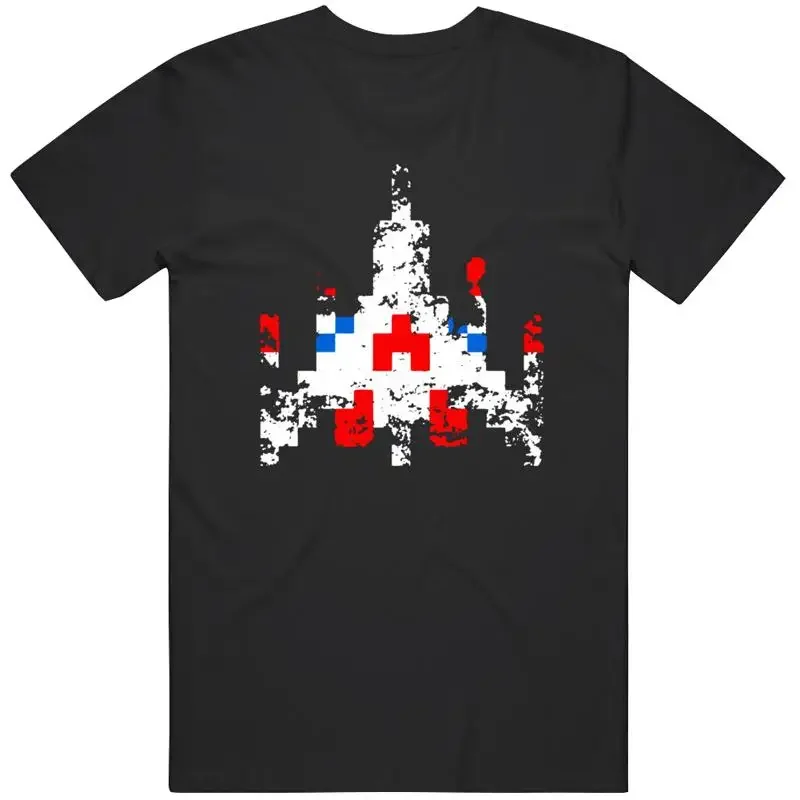 Galaga Space Ship Retro Arcade Video Game Fan Distressed T Shirt