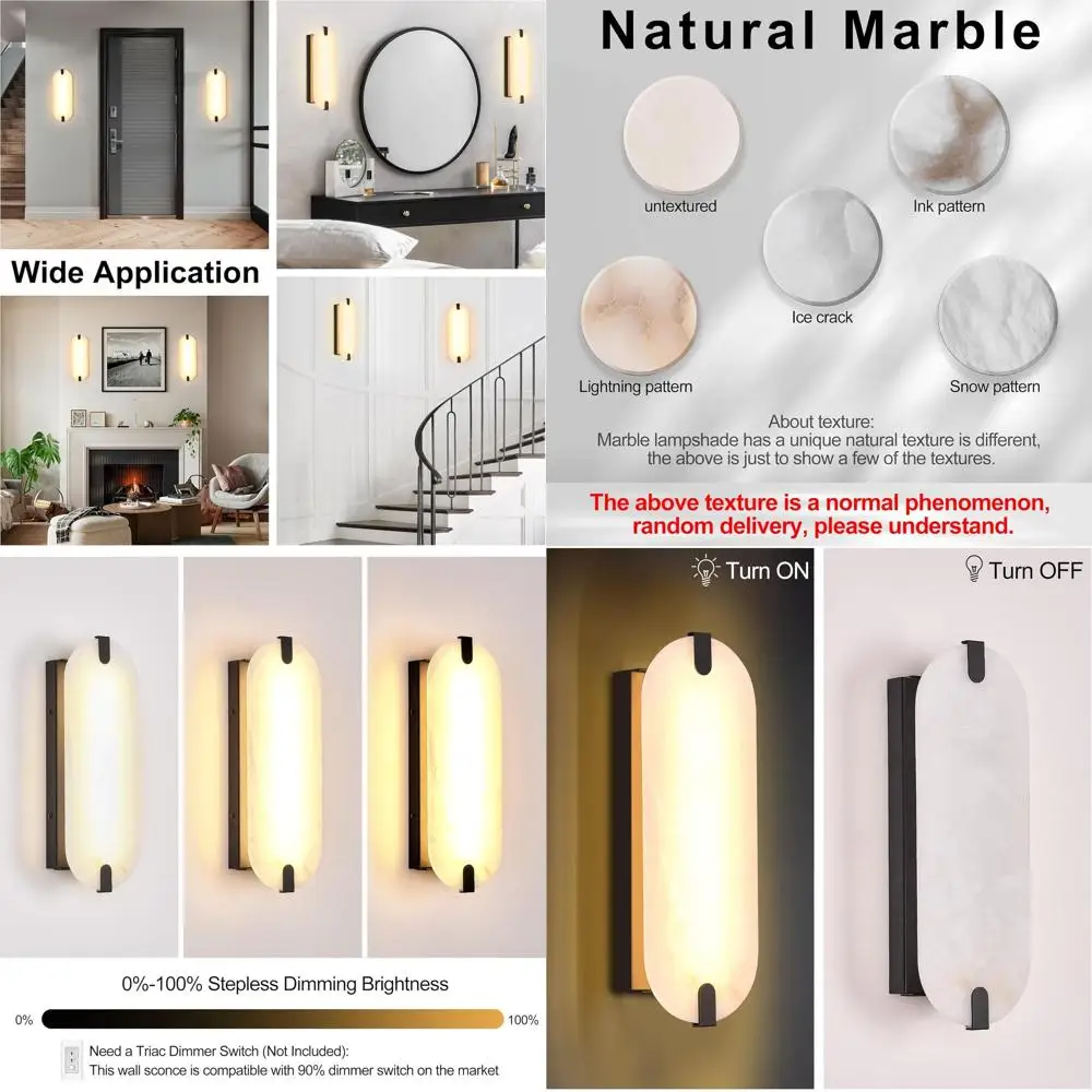 

Настенные бра из натурального мрамора с регулируемой яркостью, алебастровые светильники 14,2 для лестниц, ванной, гостиной, спальни и туалетного столика в прихожей