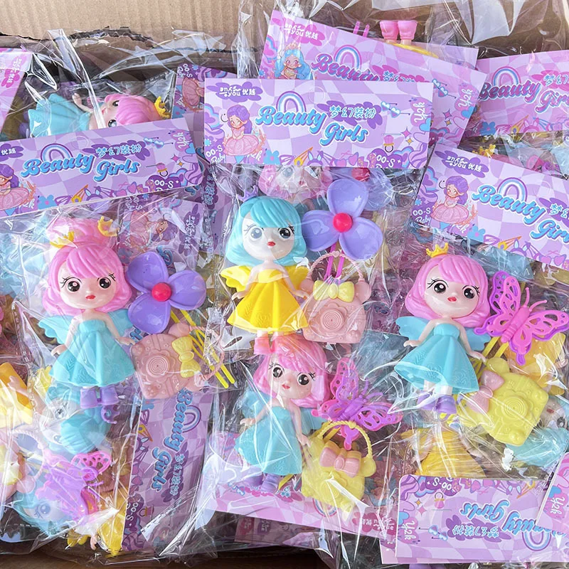 子供ままごとのおもちゃかわいいプリンセスガール人形 DIY ドレスアップセットシーンケーキ装飾装飾品パーティー小さなギフト