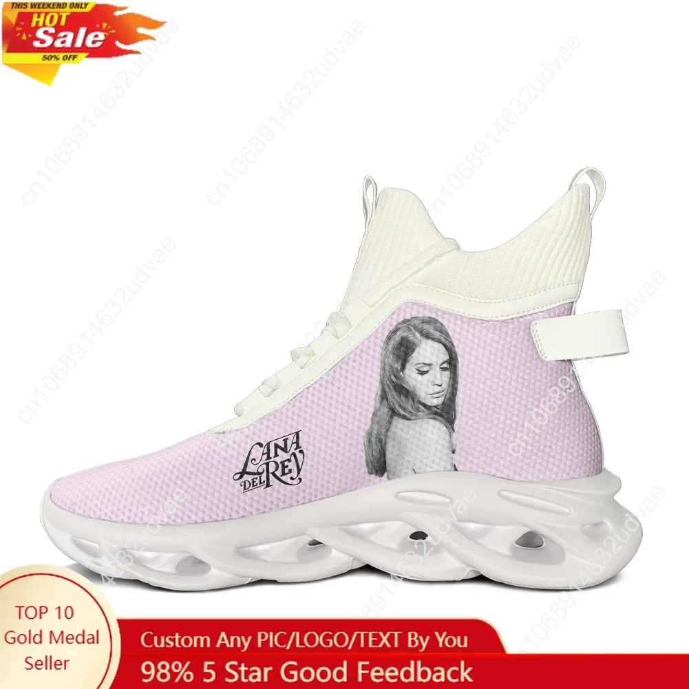 

Lana Del Rey Singer High Top Running Shoes Mens Womens Casual Sneaker Mesh Footwear Custom Soft Elastic Durable Sole Shoe White