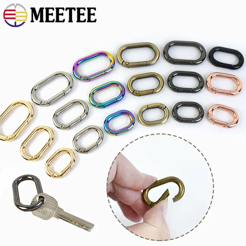 10/20Pc 13-40mm Metal Buckle O Ring Bag Strap Spring Snap Hook Keychain Openable Carabiner Clip Hardware Accessories for Handbag