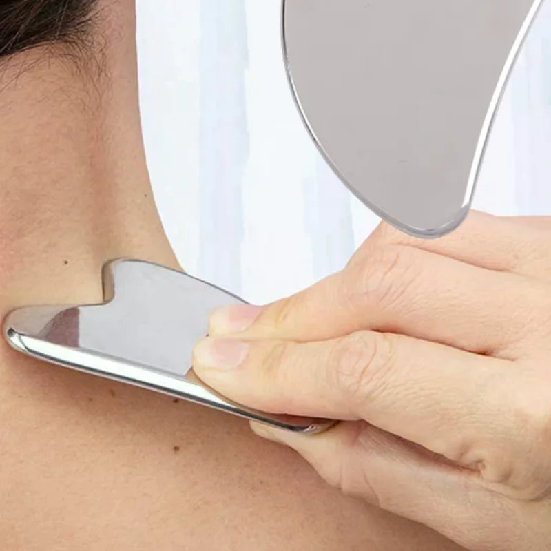 

Face Guasha Scraper Stainless Steel Gua Sha Massager Body Neck Back Stress Relief Beauty Tool Skin Scraping Lymph Detox Massage