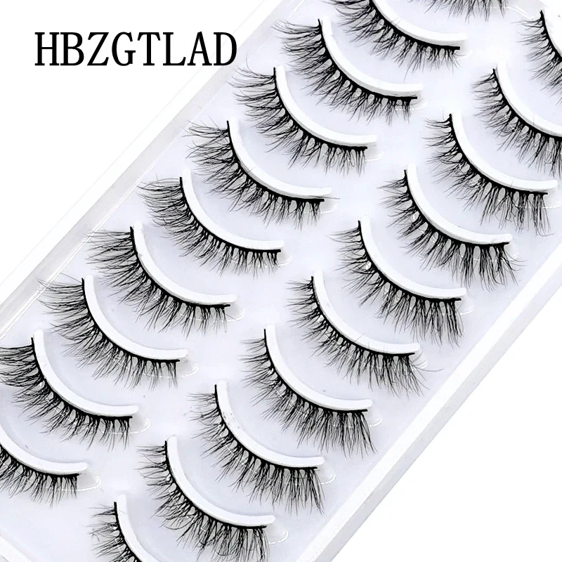 HBZGTLA10Pairs Natural False Eyelash Fake Lashes Long Makeup 3d Mink Lashes Extension Eyelash Reusable Mink Eyelashes for Beauty