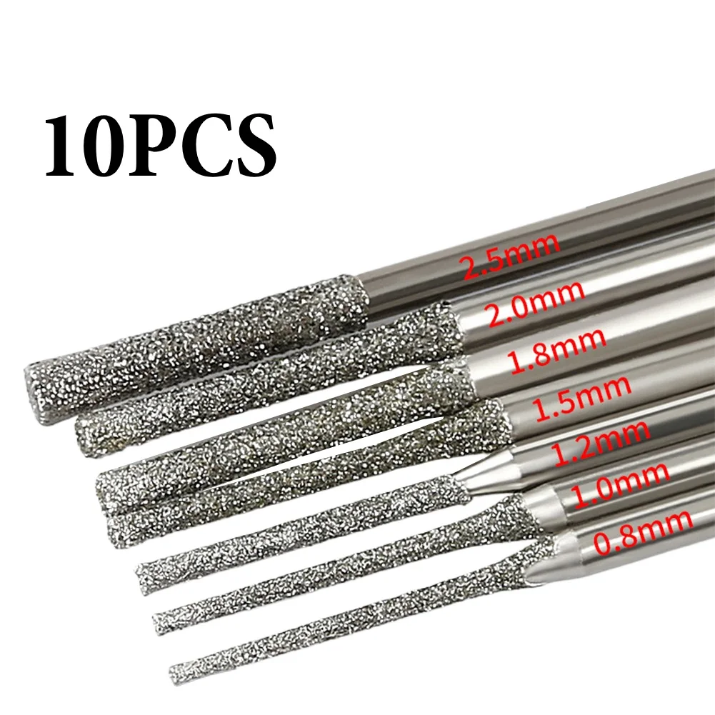 

10PCS 0.8-2.5mm Drill Bit 2.35mm Shank For Drilling Glass/blocks Jars/tile Bottles/fiber Glass Porcelain Tile Power Tool Parts
