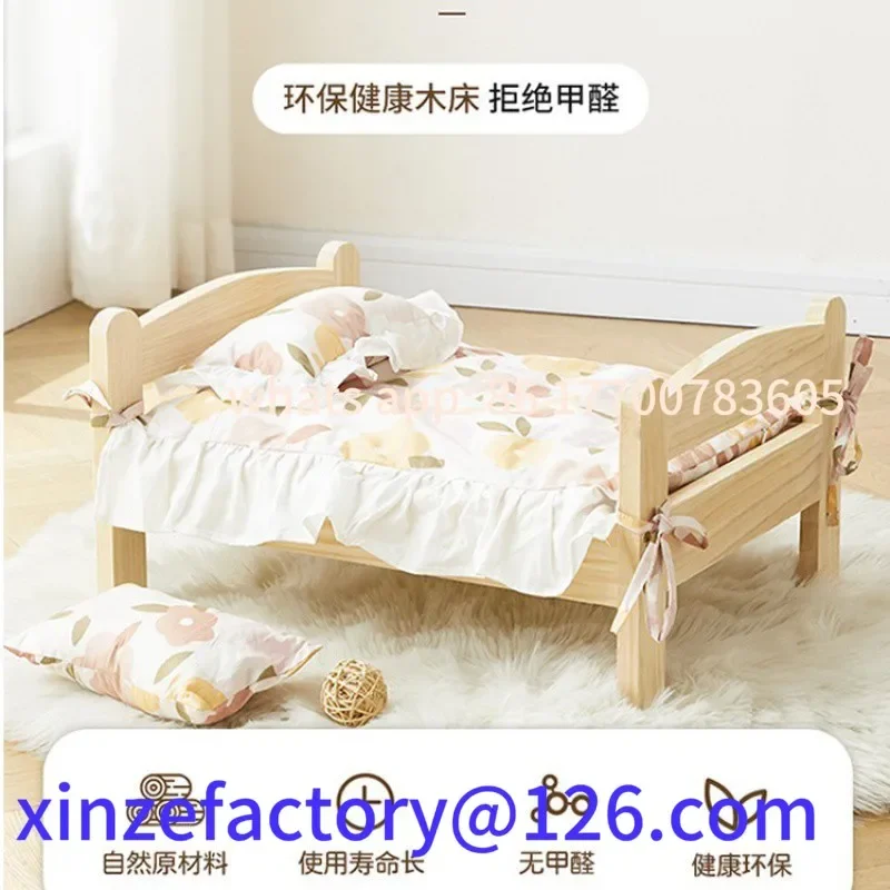Customizable solid wood pet bed Internet celebrity cat kennel universal in all seasons