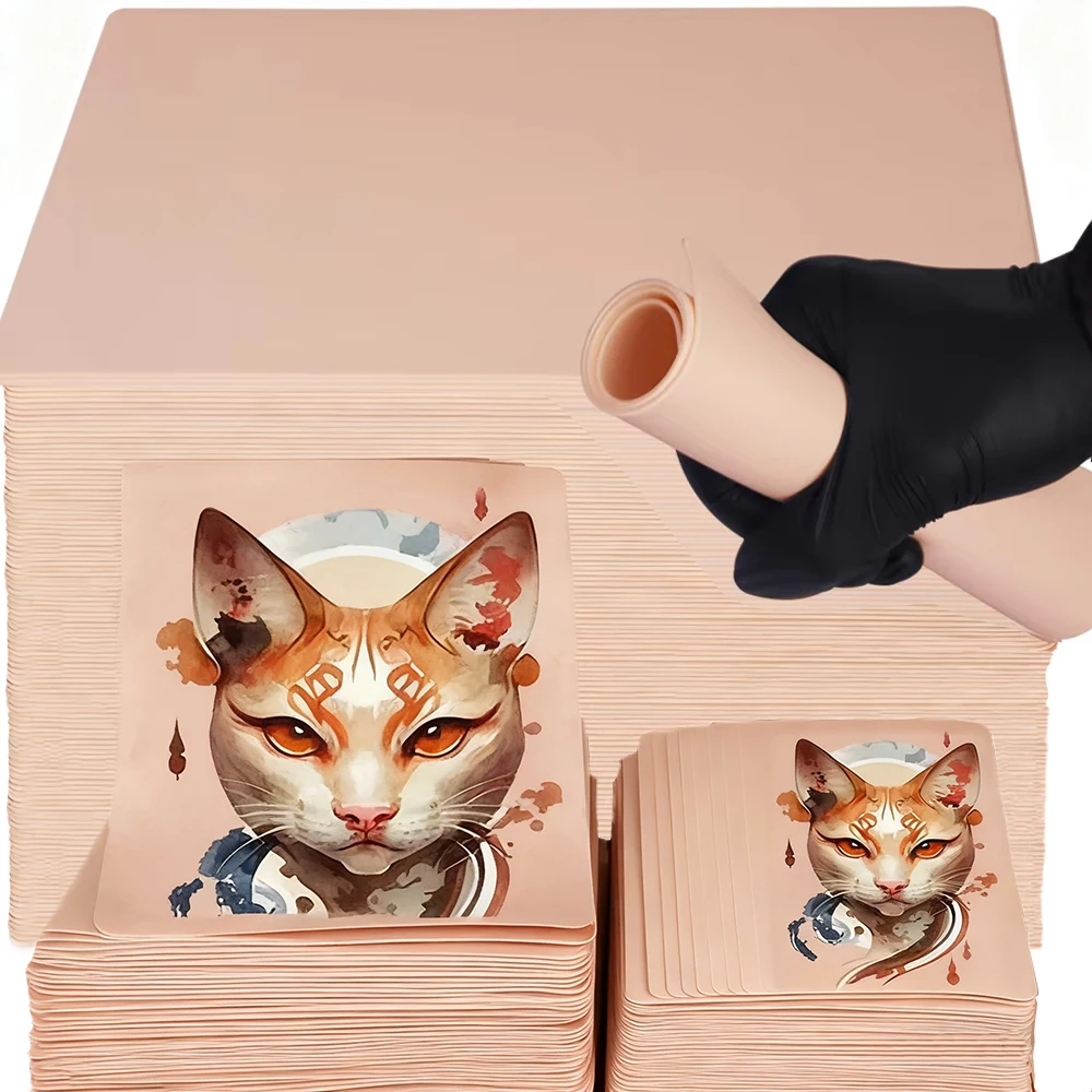 

A4/Standard Size Tattoo Practice Skin Silicone Fake Skin Double-Side Synthetic Leather Permanent Makeup Tattoo Training Skin