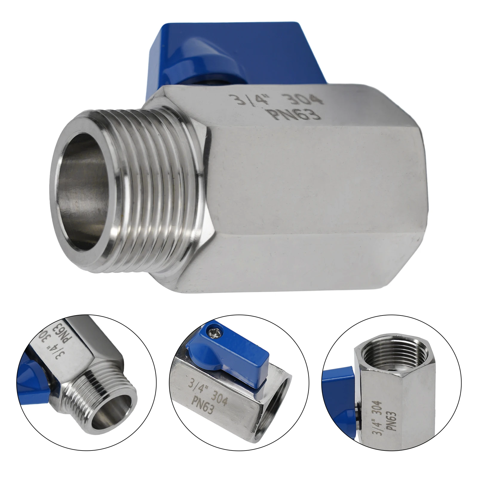 For Air Steam Hoses Small Ball Valve 3 4in For Air Gas Steam Apps Blue Fixed Structure Type Normal Pressure Rating