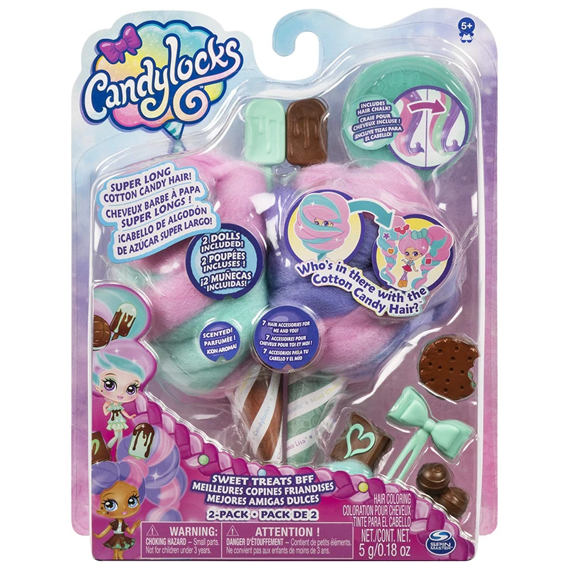 Candylocks Sweet Treats BFF 2 Pack Mint Choco Chick & Choco Lisa Super Long Cotton Candy Hair  Scented Collectible Dolls Figure