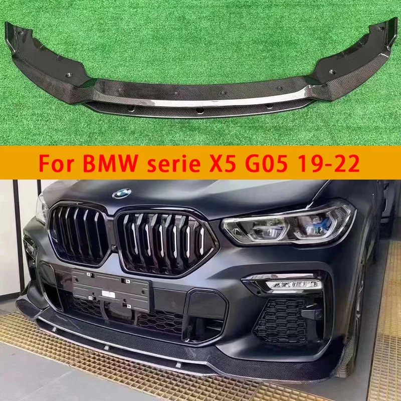 

Для BMW X5 G05 2019-2022 передняя губа из углеродного волокна, передний бампер автомобиля, переключатель, спойлер, диффузор, подбородок, автомобильные аксессуары, комплекты кузова