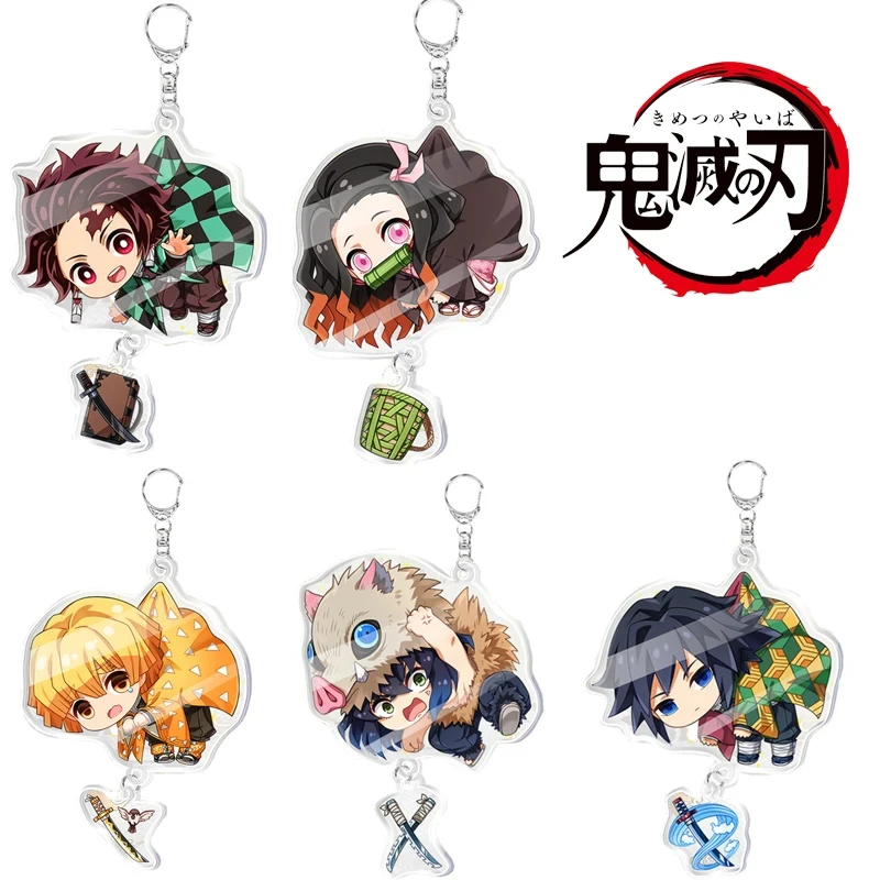 Bonito Anime Demo Acrílico Keychain, Fantasia Sangue, Agatsuma Zenitsu, Cosplay Adereços, Chaveiro, Jóias Hot, Atacado