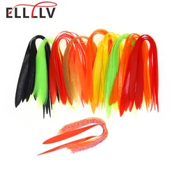 Ellllv 10PCS Silicone Straight Streamers Gradient Width Silicone Skirts Fishing Spinnerbait Buzzbait Jig Lure Making Material