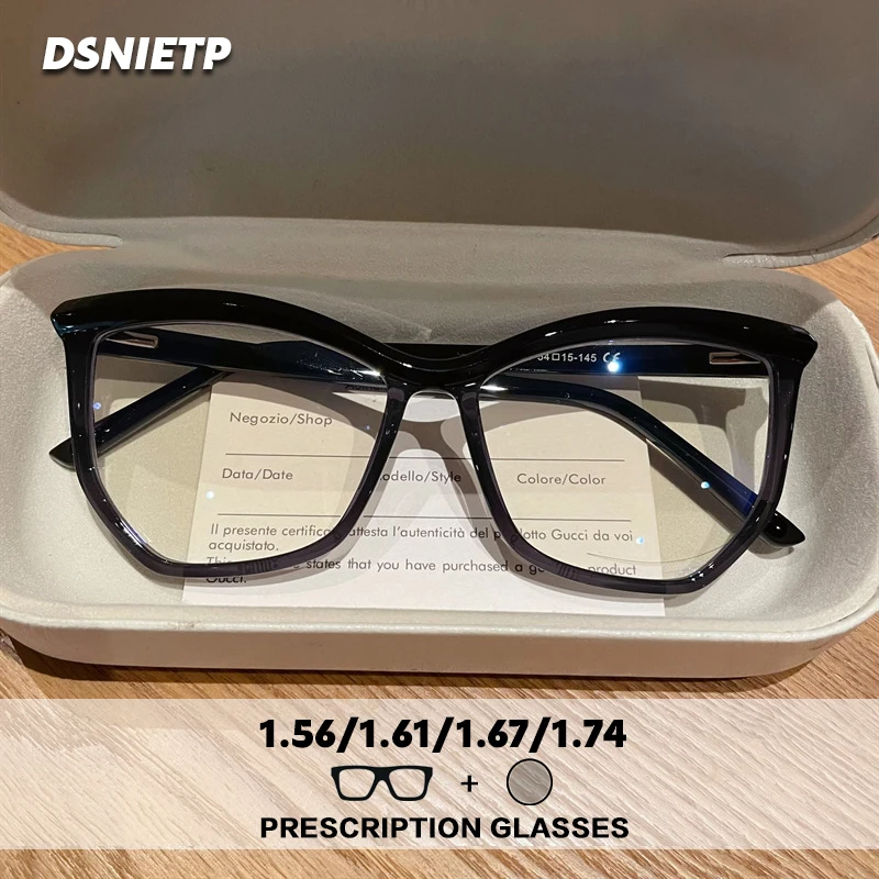

ISLINO TR90 Anti Blue Light Prescription Glasses Women Cat Eye Progressive Photochromic Reading Glasses Myopia Hyperopia Eyewear
