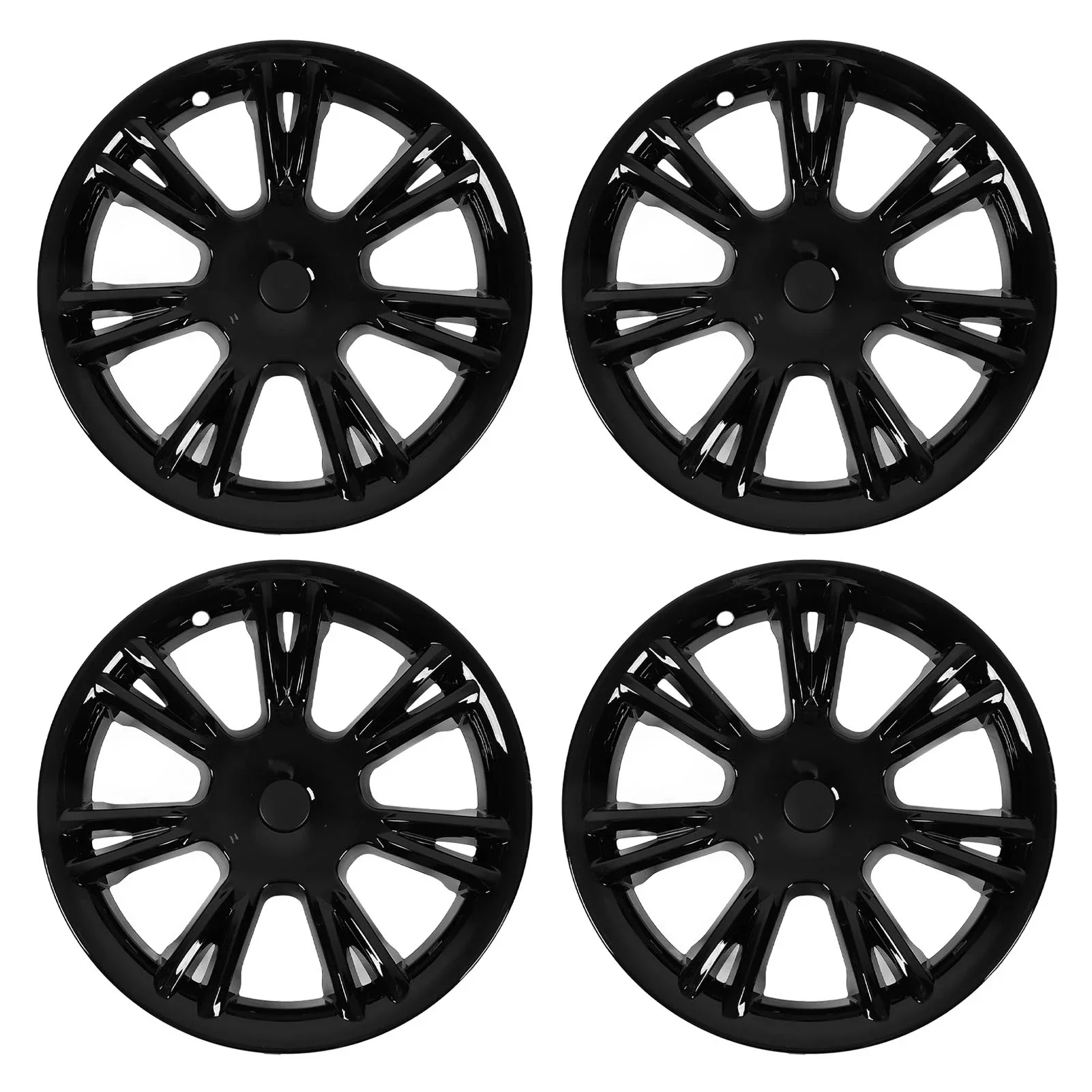 4PCS Car Hub Caps Waterproof Wheel Rim Cover Hubcaps Exterior Accessories Replacement For Tesla Model Y 2020 to 2023 Glossy Blac