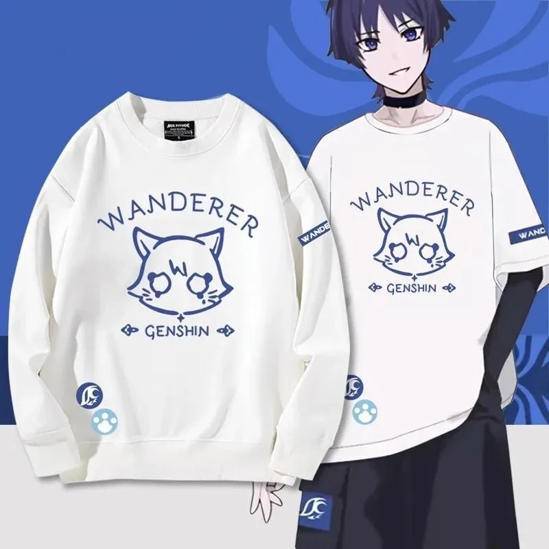 

Anime Genshin Impact Wanderer Cosplay Hoodie Costume Sweatshirts Spring Autumn Pullover Sportwear Streetwear Tops Balladeer Cos