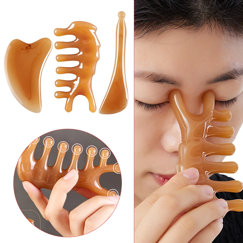 

Face Lifting Guasha Resin Scraping Massage Facial Scraper Tool Eye SPA Massage Plate Reduce Puffiness Nose Lifting Nose Massager