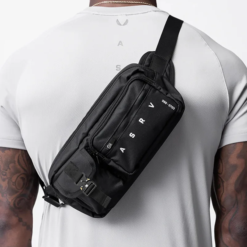 Men's 600D Oxford Waterproof Waist Bag Wear Resistant Adjustable Belt Fanny Pack Outdoor Cycling Sports Crossbody Chest Bag