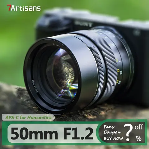 7artisans APS-C 50mm F1.2 lente de cámara de gran apertura para fotografía de retratos con Sony E Nikon Z Canon RF Fujifilm XF montaje M43