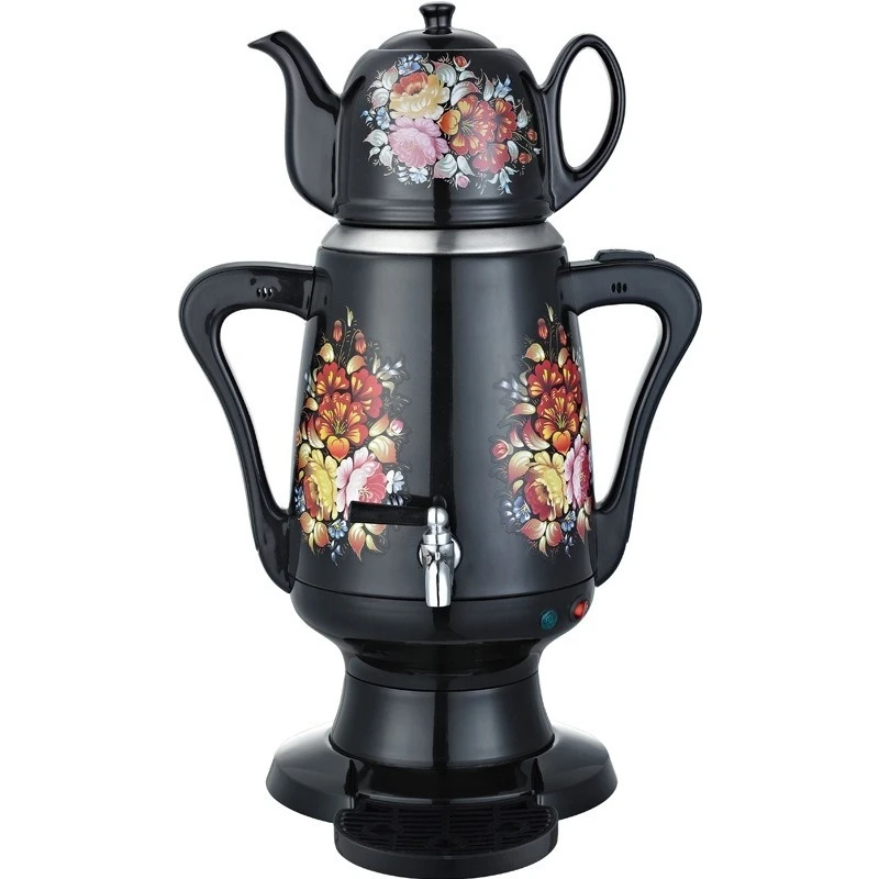 Stainless steel thermostat for floral printed double wall electric kettle for Russian/Türkiye market