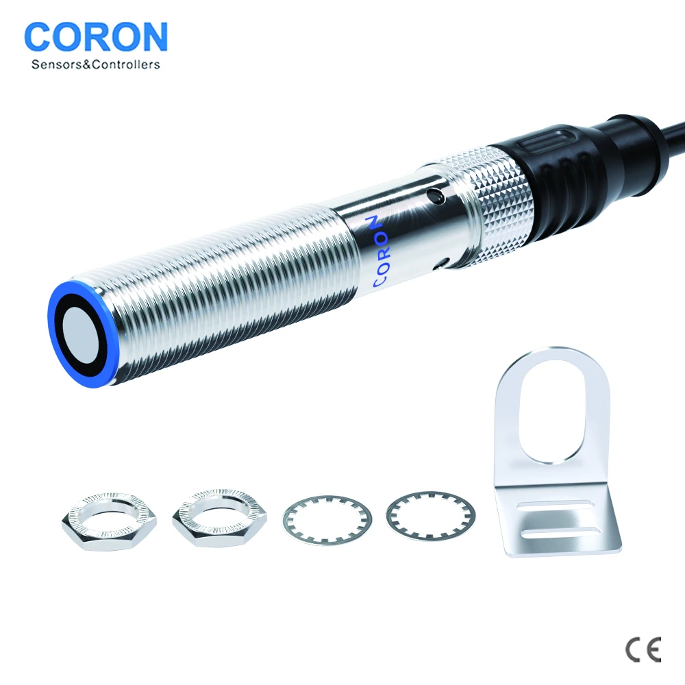 QR12-D12I-G M12 Ultrasonic Sensor Analog 4-20mA Current Output Reflective Metal Shell Detection Distance 20-120mm Plug