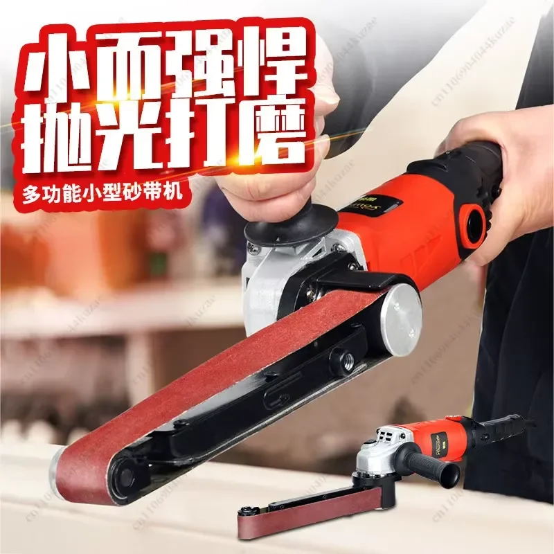 for Handheld Belt Sander Compact Electric Polisher for Wood Surface Smoothing DIY Craft Finishing Tool Portable Mini Grinder