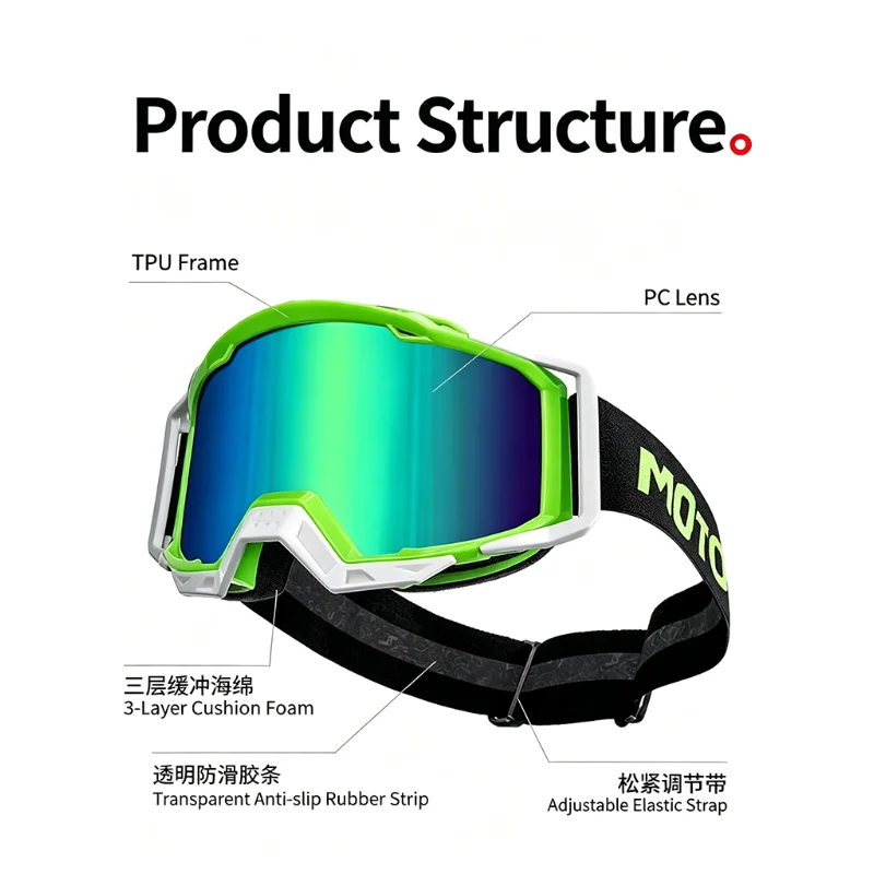 MOTOWOLF MX Motocross Goggles Windproof Anti-Dust Motorcycle Helmet Glasses For Offroad Dirt Bike ATV MTB Ski Racing Eyewear