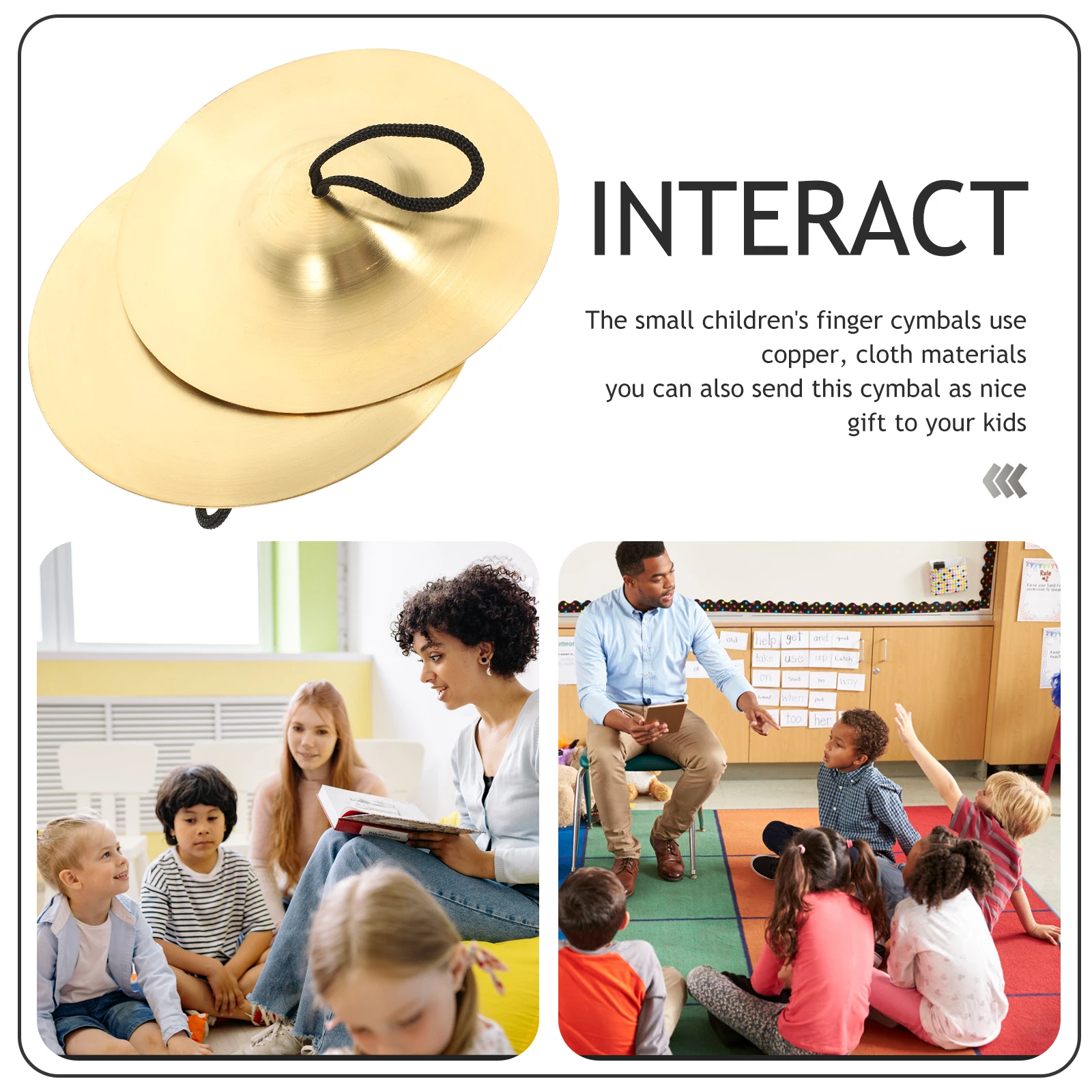 

1 Pair Finger Cymbals For Portable Cymbals Mini Percussion Instrument Music Belly Dance Party Props